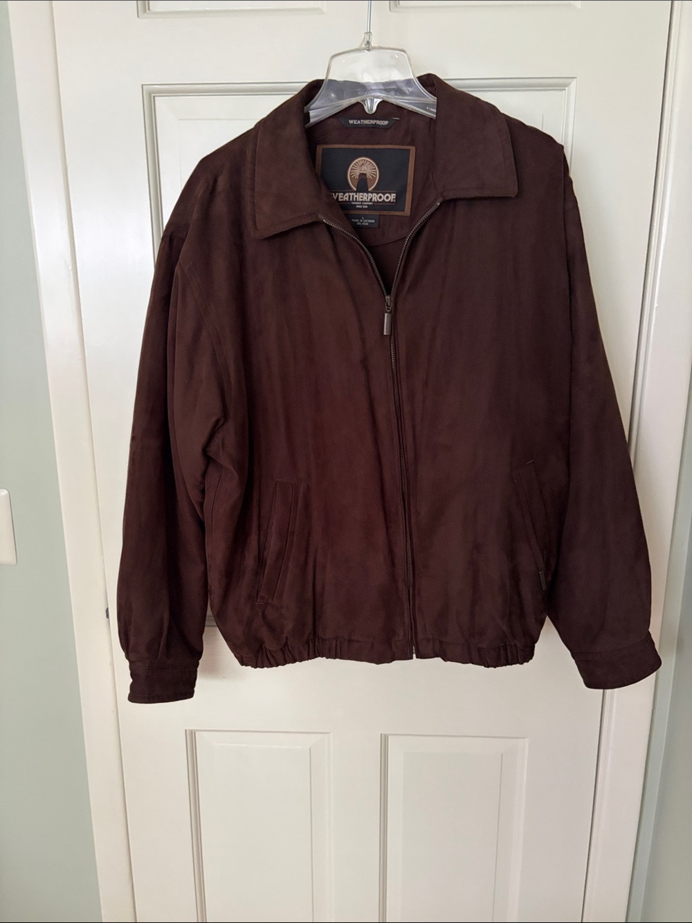 Weatherproof Brown Suede Bomber Jacket